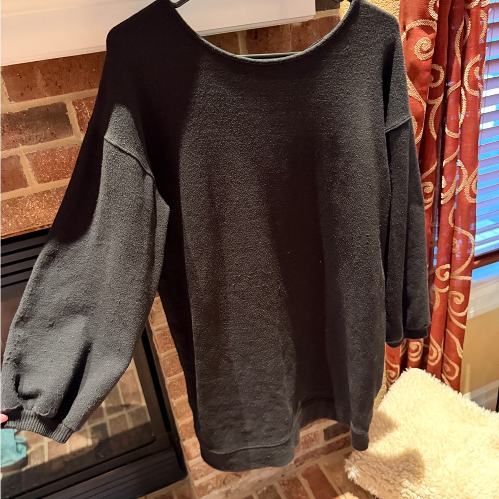 American Eagle Black Women's Crewneck Sweater Dress